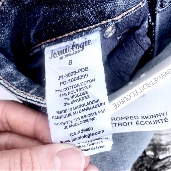 Jeanologie high waisted cropped jeans stretchy size 5 - Picture 8 of 15